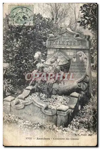 Cartes postales Asnieres Cimetiere des chiens Pollette