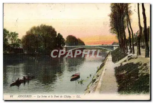 Cartes postales Asnieres La Seine et le pont de clichy