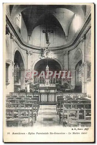 Cartes postales Asnieres Eglise Paroissiale Ste Genevieve le maitre autel