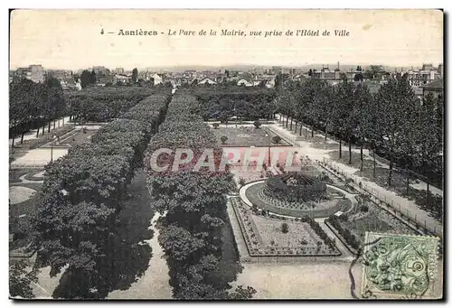 Ansichtskarte AK Asnieres Le pare de la maire vue prise de l Hotel de ville