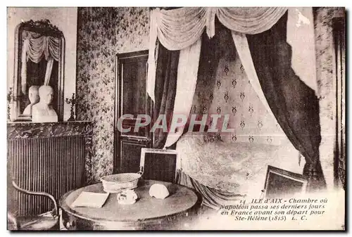 Cartes postales Ile d Aix Chambre ou Napoleon passa ses deniers jours en France avant son depart pour Ste Helene