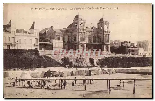 Ansichtskarte AK Royan Cote d Argent La Plage et le Casinode Foncillon