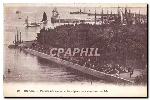 Cartes postales Royan Promenade Botton et les Digues Panorama Bateaux