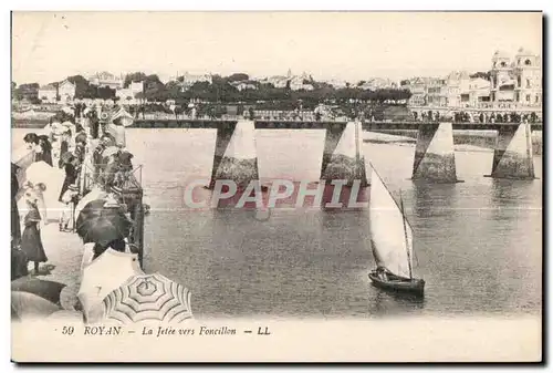 Ansichtskarte AK Royan La Jetee vers Foncillon Bateau