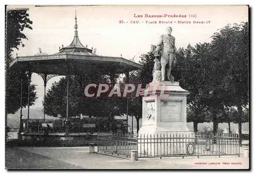 Pau - Place Royale - Statue Henri IV - Ansichtskarte AK