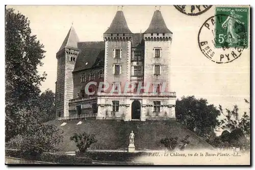 Cartes postales Pau Le Chateau vu de la Basse Plante