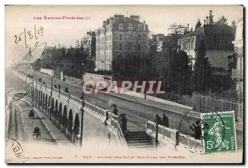 Cartes postales Pau Avenue Leon Say Et Boulevard Pau Pyrenees