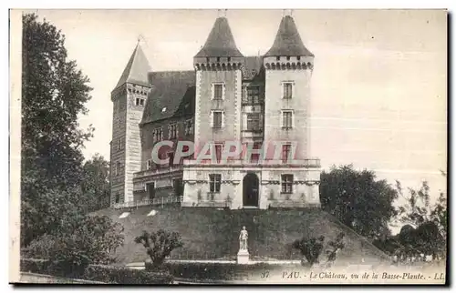 Cartes postales Pau Le Chateau vu de la Basse Plante