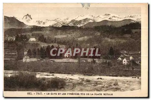 Cartes postales Pau Le Gave Et Les Pyremees Vus De La Place Royale