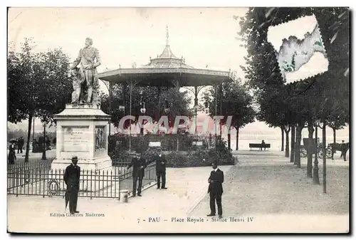 Ansichtskarte AK Pau Place Royale Statue Henri IV