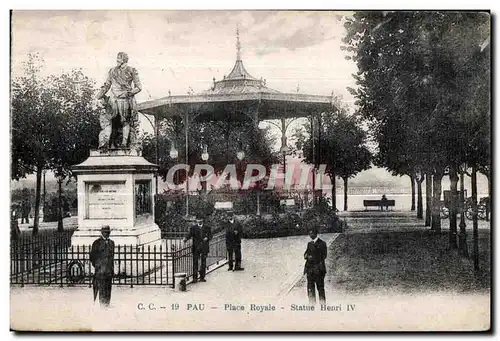 Ansichtskarte AK Pau Place Royale Statue Henri IV