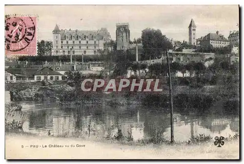 Cartes postales Pau Le Chateau vu de Gave