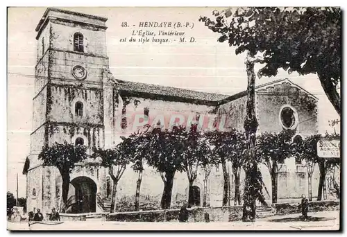 Ansichtskarte AK Hendaye (B P) L Eglise I interieur est du style basque