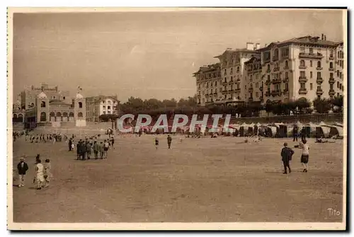 Ansichtskarte AK Hendaye (Cote Basque) La Plage a Maree basee L Hotel Eskualduna Le Casino