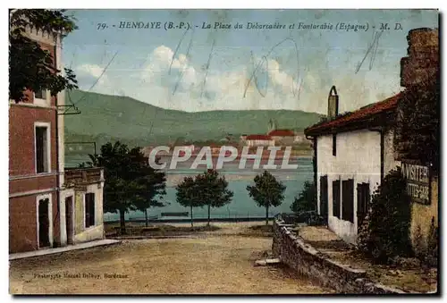 Cartes postales Hendaye (B P ) La Place du Debarcadere et Fontarabie (Espagne)