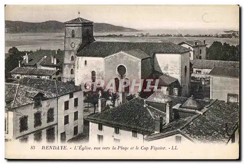 Cartes postales Hendaye L Eglise vue vers la Plage et le Cap Figuier