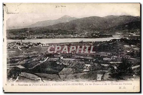 Ansichtskarte AK Panorama de Fontarabie d Hendaye de Behobie Ue des Faisans et de la Chaine des