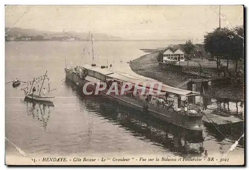 Ansichtskarte AK Hendaye Cote Basaue Le Grondeur Vue sur la Bidassoa et Fontarabie