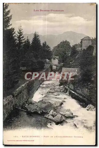 Cartes postales Eaux Bonnes Pont de l etablissement Ortheiq