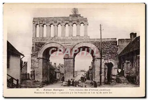 Ansichtskarte AK Autun Antique Porte romaine dite d Arroux (interieur) Monument historique Enfants