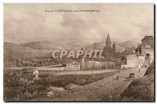 Cluny - Vue de Cluny d apres une ancienne gravure - Cartes postales