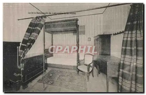 Cartes postales Le lit a Baldaquin de lamartine Chateau de St Point