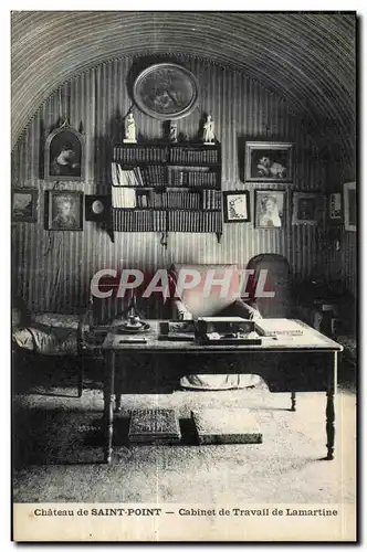 Ansichtskarte AK Chateau de Saint Point Cabinet de Travall de Lamartine Bibliotheqe Library
