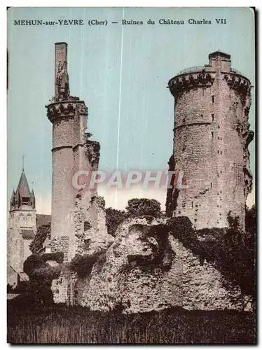 Ansichtskarte AK Mehun sur Yevre (Cher) Ruines du Chateau Charles