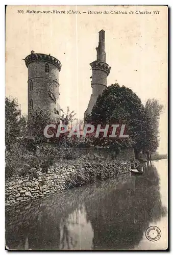 Ansichtskarte AK Mehun sur Yevre (Cher) Ruines du Chateau de Charles VII