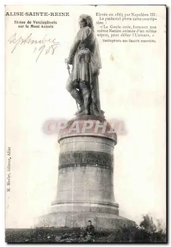 Cartes postales Alise Sainte Reine Statue de Vercingetorix sur le Mont Auxois