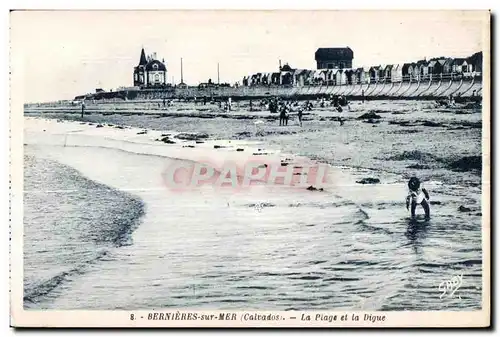 Cartes postales Bernieres sur Mer (Calvados) La Plage et la Digue