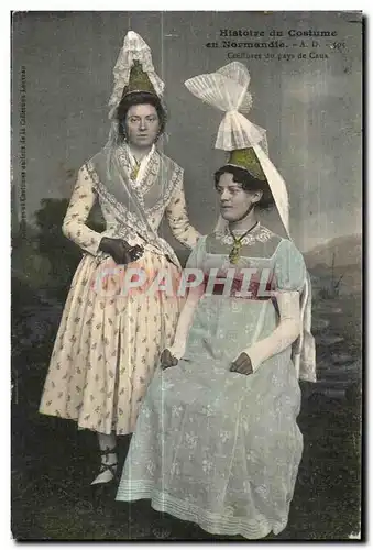 Cartes postales Histoire du Costume en Normandie Coiffres du Pays de Caux