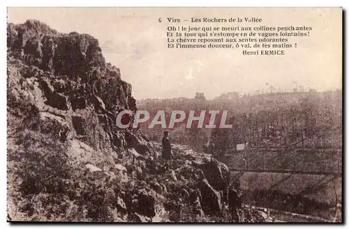 Cartes postales Vire Les Rochers de la Vallee Oh! le jour qui se meurt aux collines pench antes Et la tour qui s