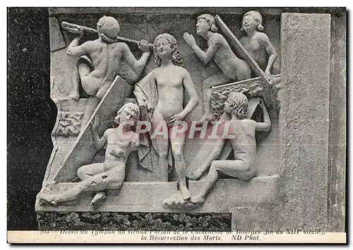 Ansichtskarte AK Bourges Detail du Tympan an Grand Portail de la cathedrale de la Resurrection des Morts ND Phot