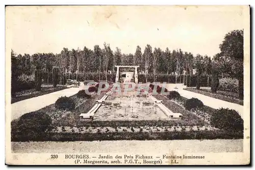 Cartes postales Bourges Jardin des Pres Fichaux Fontaine lumineuse (P Marguerita arch P G T Bourges) LL