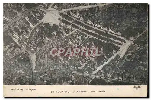 Cartes postales Bourges En Aeroplane Vue Centrale