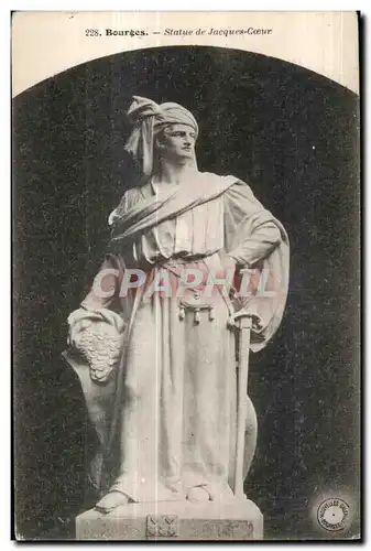 Cartes postales Bourges Statue de Jacques Coeur