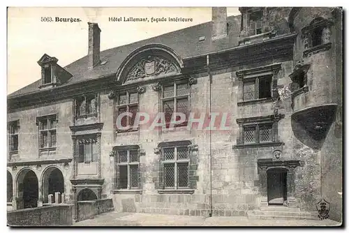 Cartes postales Bourges Hotel Lallemant facade interieure