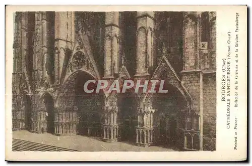 Cartes postales Bourges (Cher) cathedrale saint etienne (Portall Ouest)