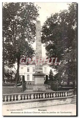 Ansichtskarte AK Bourges monument de bethune charost dans les jardins de I archeveche