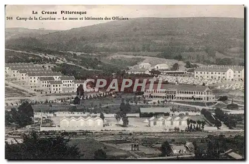 Cartes postales La Creuse pitteresque camp de la courtine le mess et batiment des officiers Militaria