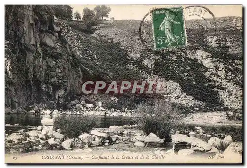 Cartes postales Crozant (Creuse) confluent de la Creuse et de la Cedeile