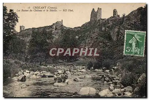 Cartes postales Crozant (Creuse) Les Ruines du Cbateau et la Sedelle