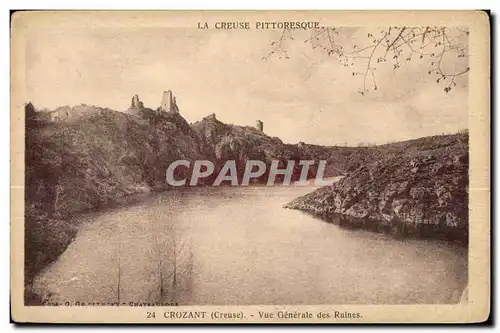 Ansichtskarte AK Crozant (Creuse) Vue Generale des Ruines