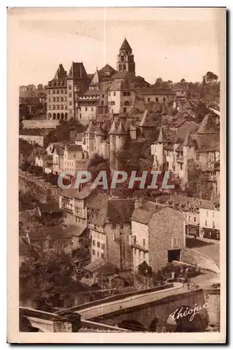 Cartes postales Uzerche (Correze) Chateaux Pontier Eglise et Ecole Superieure
