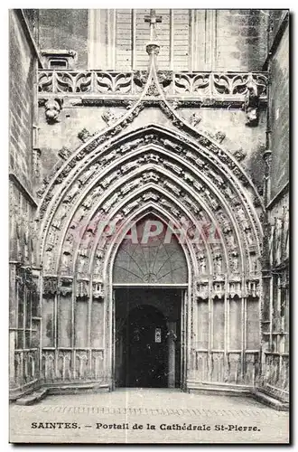 Ansichtskarte AK Saintes Portail de la Cathedrale St Pierre