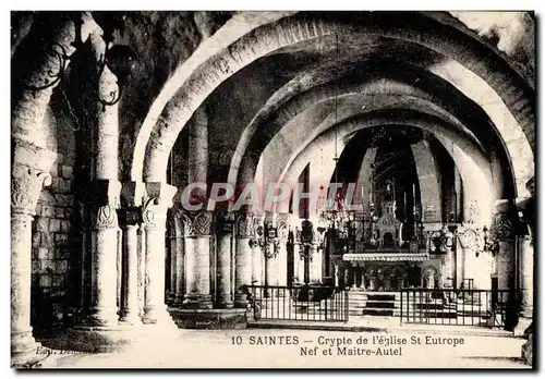 Cartes postales Saintes crypte de I eglise st eutrope nef et maitre autel