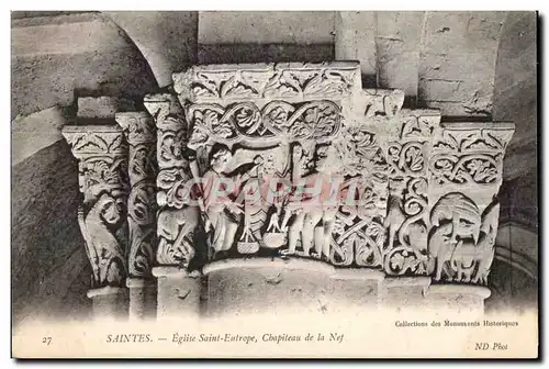 Cartes postales Saintes eglise saint eutrope chapiteau de la nef