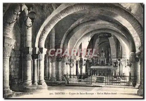 Cartes postales Saintes crypte de saint eutrope nef et maitre autel