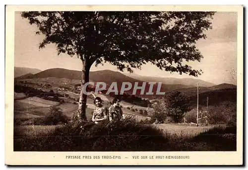 Paysage pres des Trois Epis - Vue sur le Haut Koenignbourg - Cartes postales